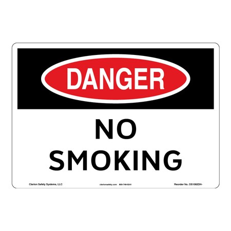 Danger/No Smoking Sign (OS1092DH-)|Weather Tuff Plastic 10" X 14" Corner Mounting Holes|OSHA Signs|Sign for Business, Retail, Workplace, Restaurant, Medical Facility